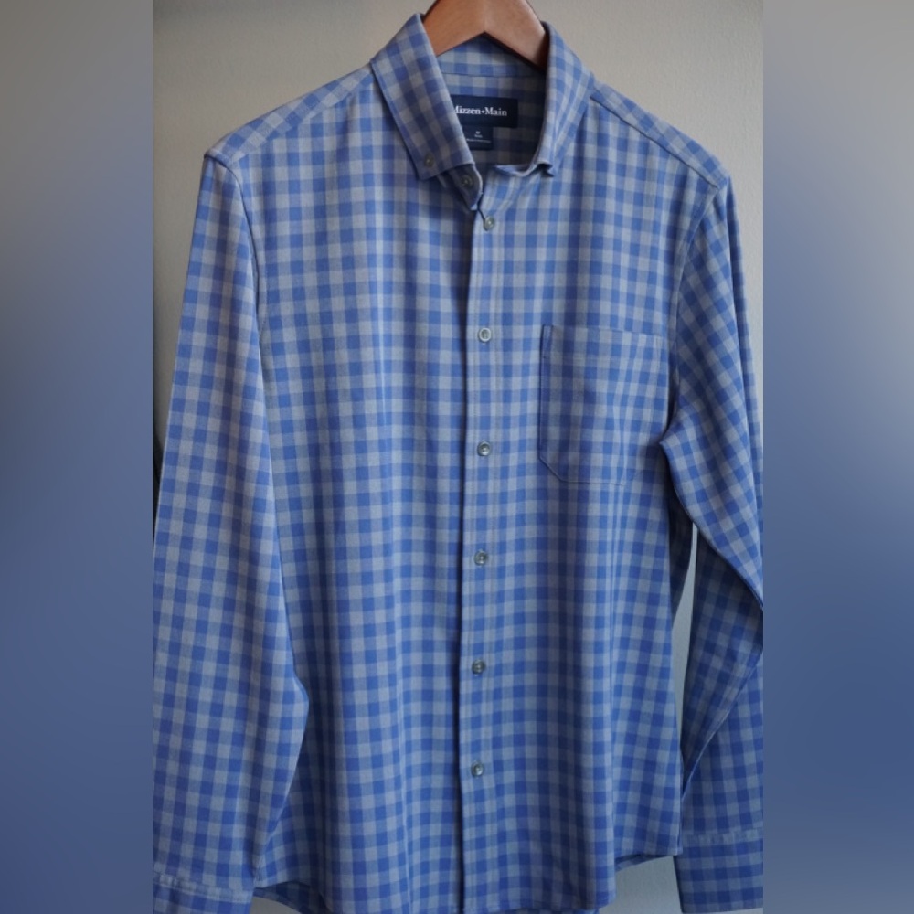 NWT! Mizzen + Main blue City Flannel